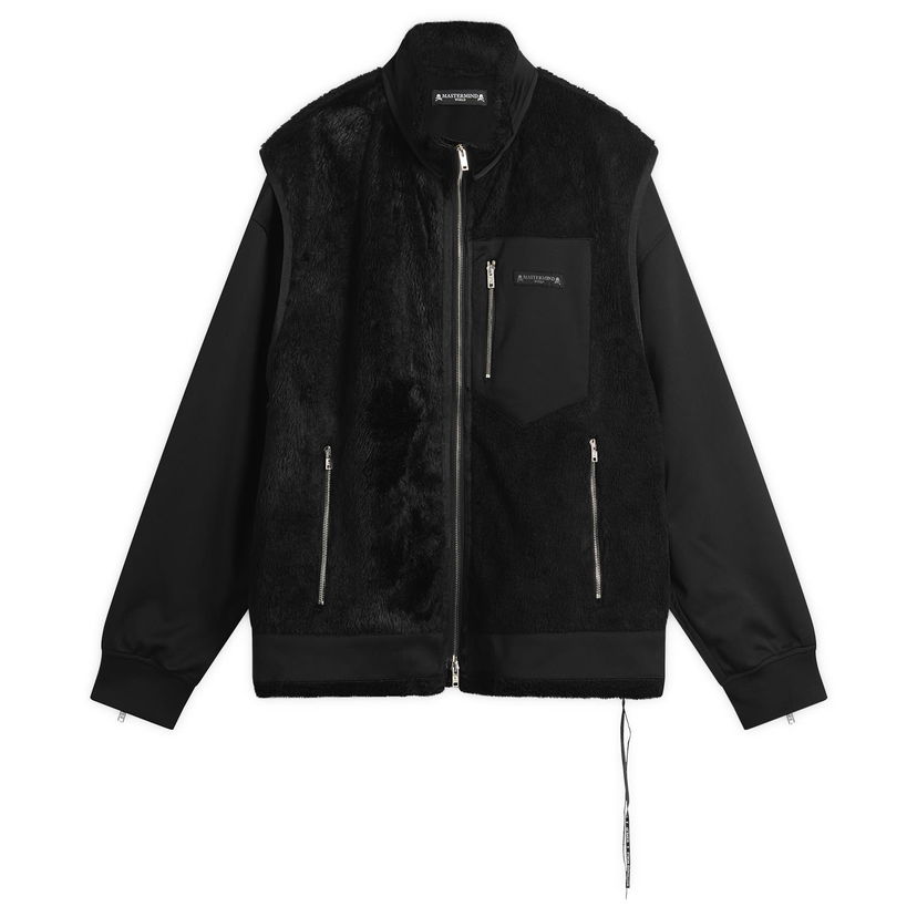 Bunda Mastermind WORLD Layered Sherpa Jacket Čierna | MW25S15-BL032-905