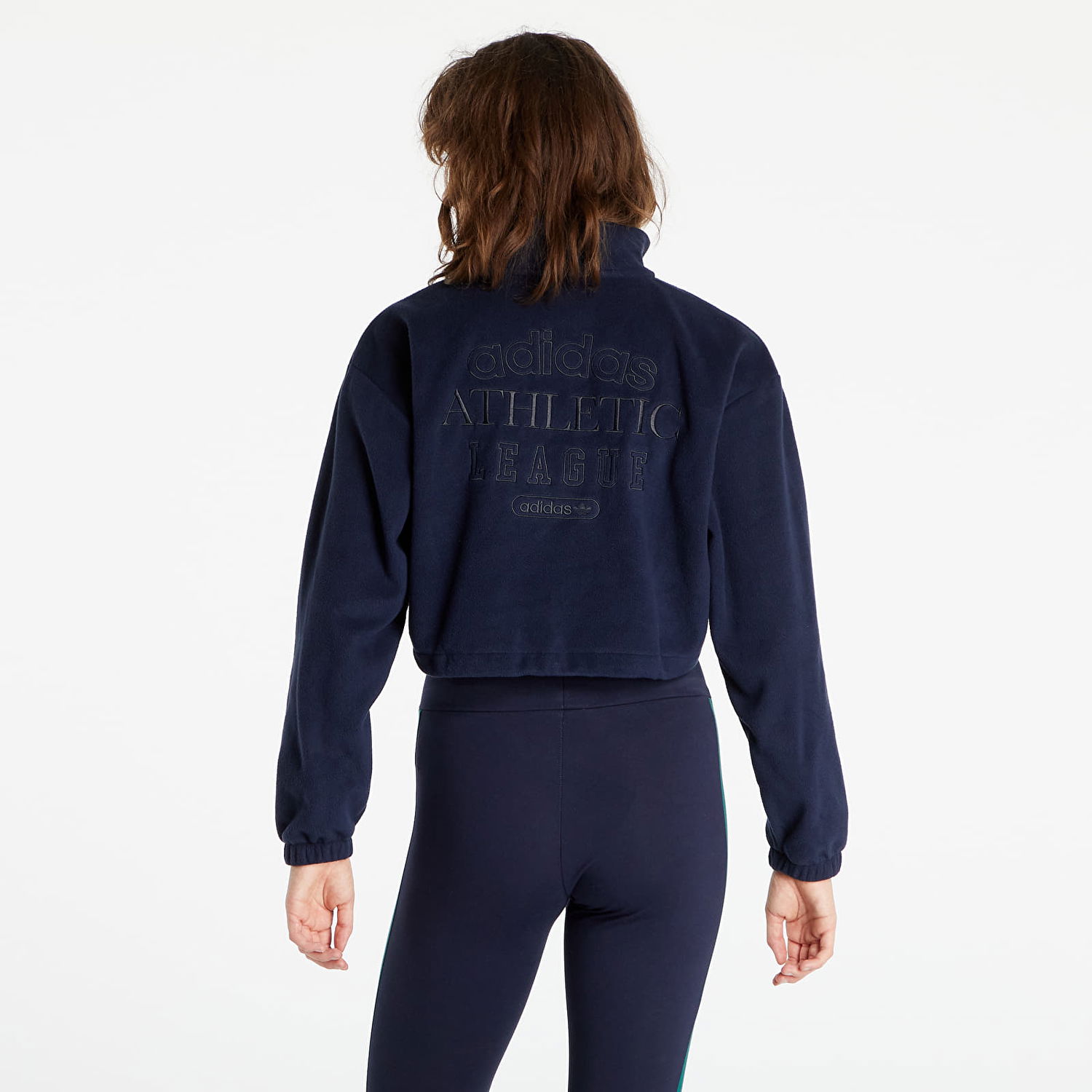 Mikina adidas Originals Retro 1/4 Zip Cropped Navy | HL0052, 1