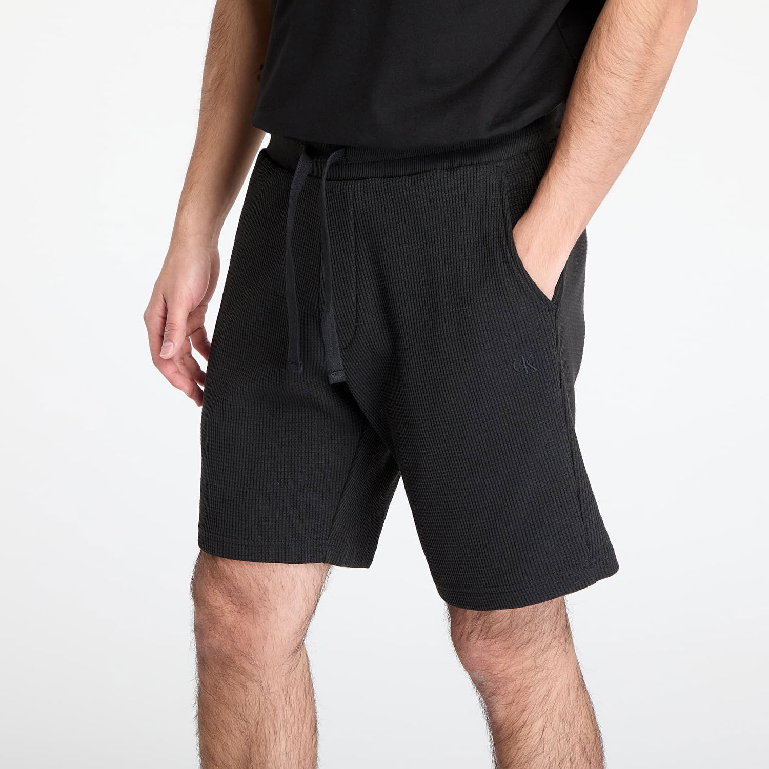 Šortky CALVIN KLEIN Calvin Klein Jeans Chunky Waffle Shorts Čierna | J30J327247 BEH, 1