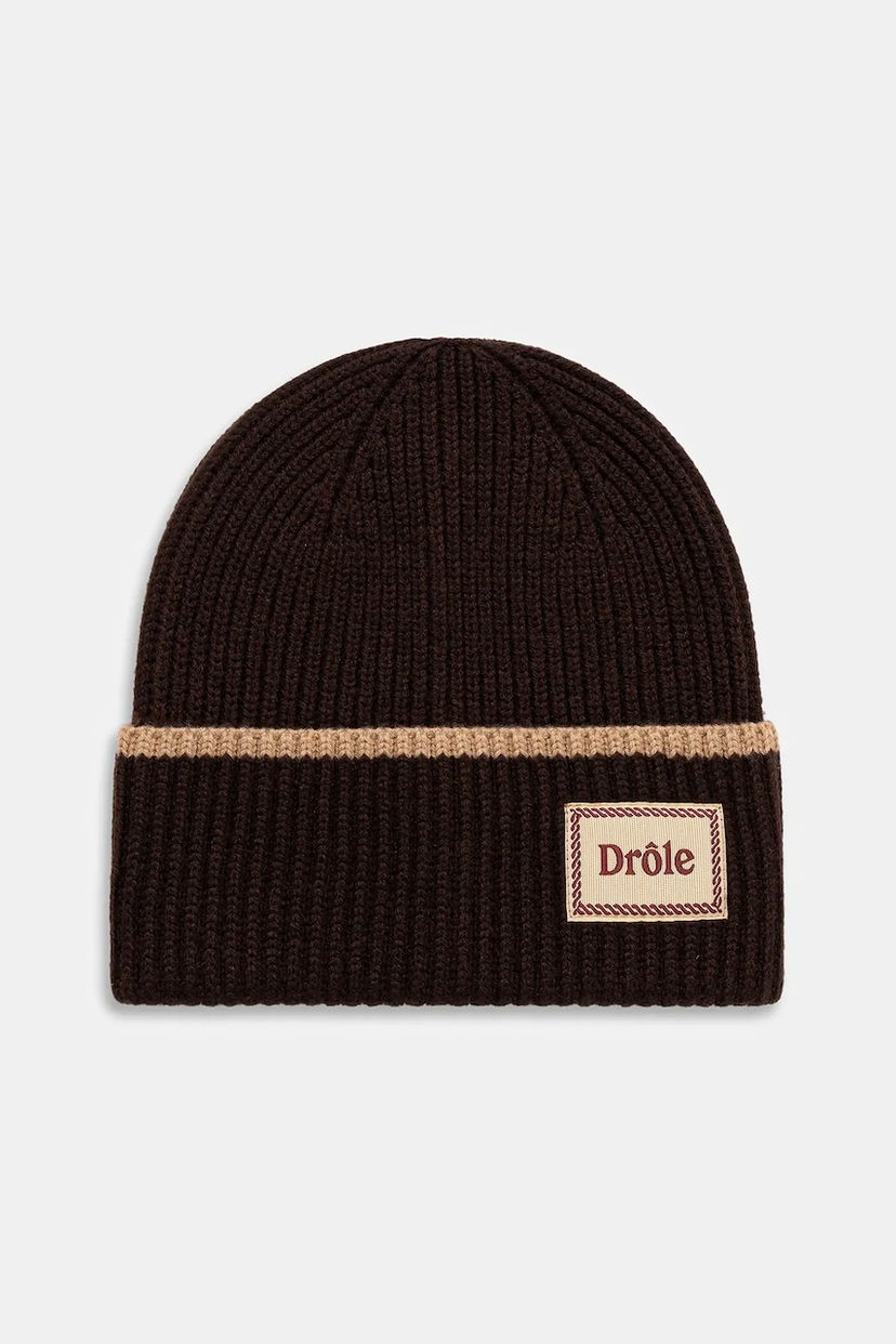 Kulicha Drôle de Monsieur Drôle de Monsieur Le Bonnet Ribbed Knit Beanie Hnedá | I.BN104.WO007