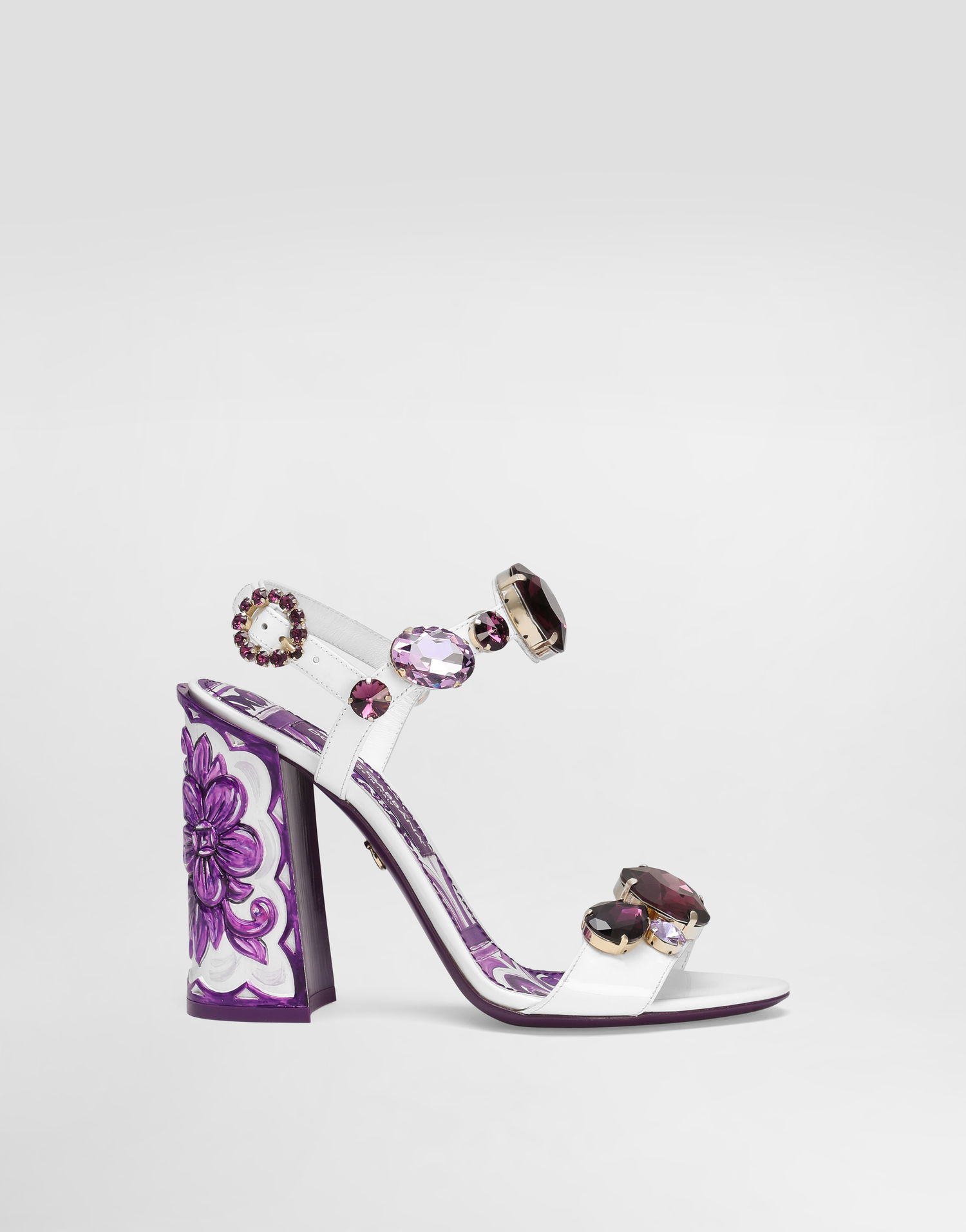 Doplnky Dolce & Gabbana Dolce & Gabbana Patent Leather Jeweled Embroidered Heeled Sandals Biela | CR1354AT848I03TN, 0