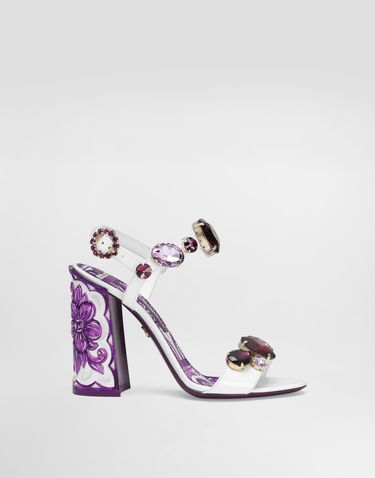 Doplnky Dolce & Gabbana Dolce & Gabbana Patent Leather Jeweled Embroidered Heeled Sandals Biela | CR1354AT848I03TN, 0