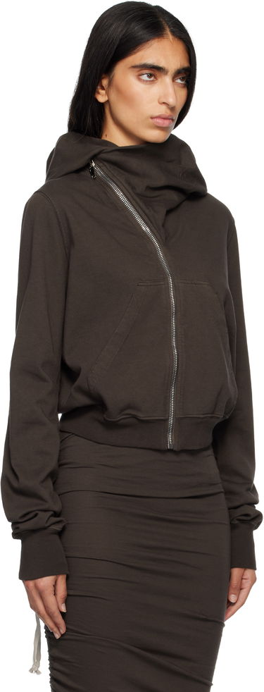 Mikina Rick Owens Concordians Mountain Asymmetrical Zip Hoodie Hnedá | DS02E7247 RIG, 1