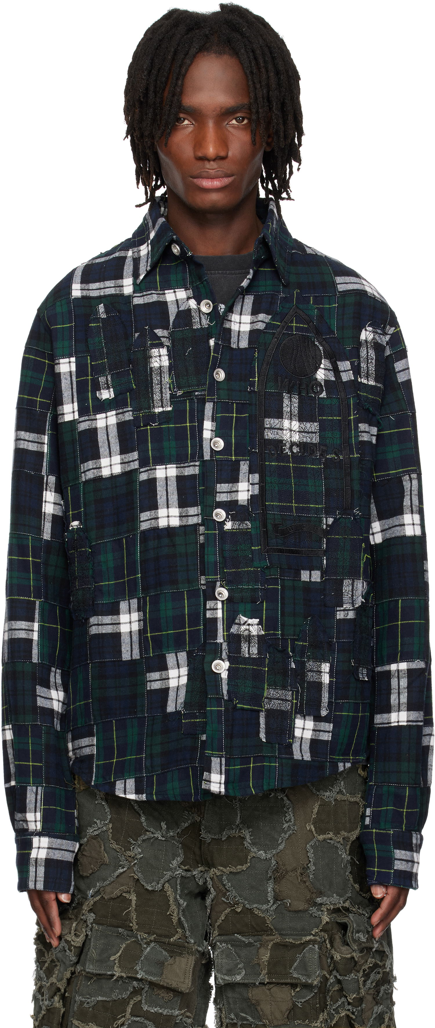 Košeľa Who Decides War Who Decides War Patched Arch Flannel Shirt Navy | 1110450030SS25, 0