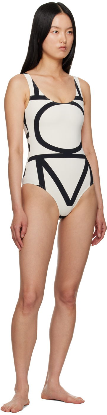 Plavky TOTEME Monogram One-Piece Swimsuit Biela | 223-842-795, 3