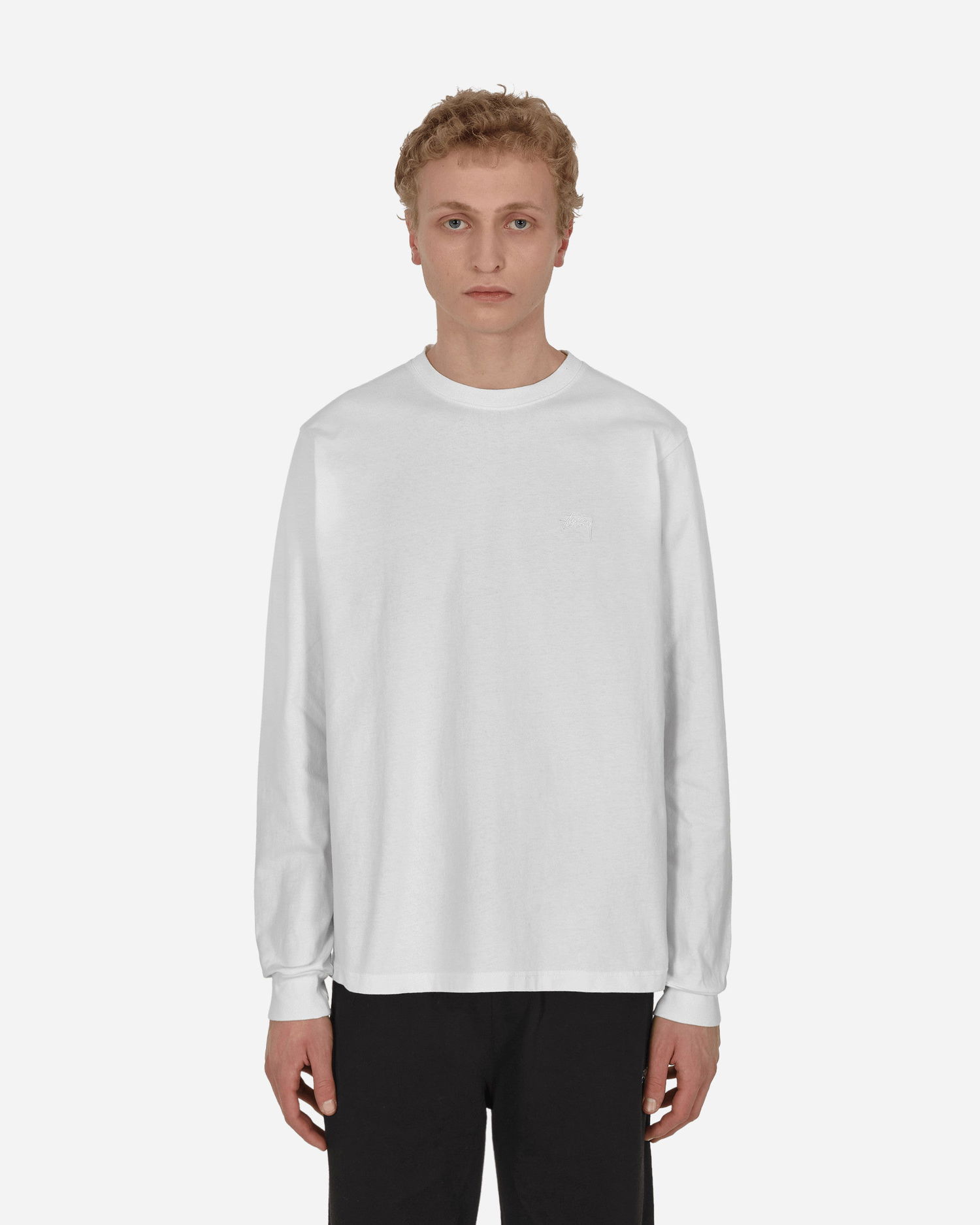 Tričko Stüssy Stock Logo Longsleeve T-Shirt Biela | 1140242 WHIT, 0