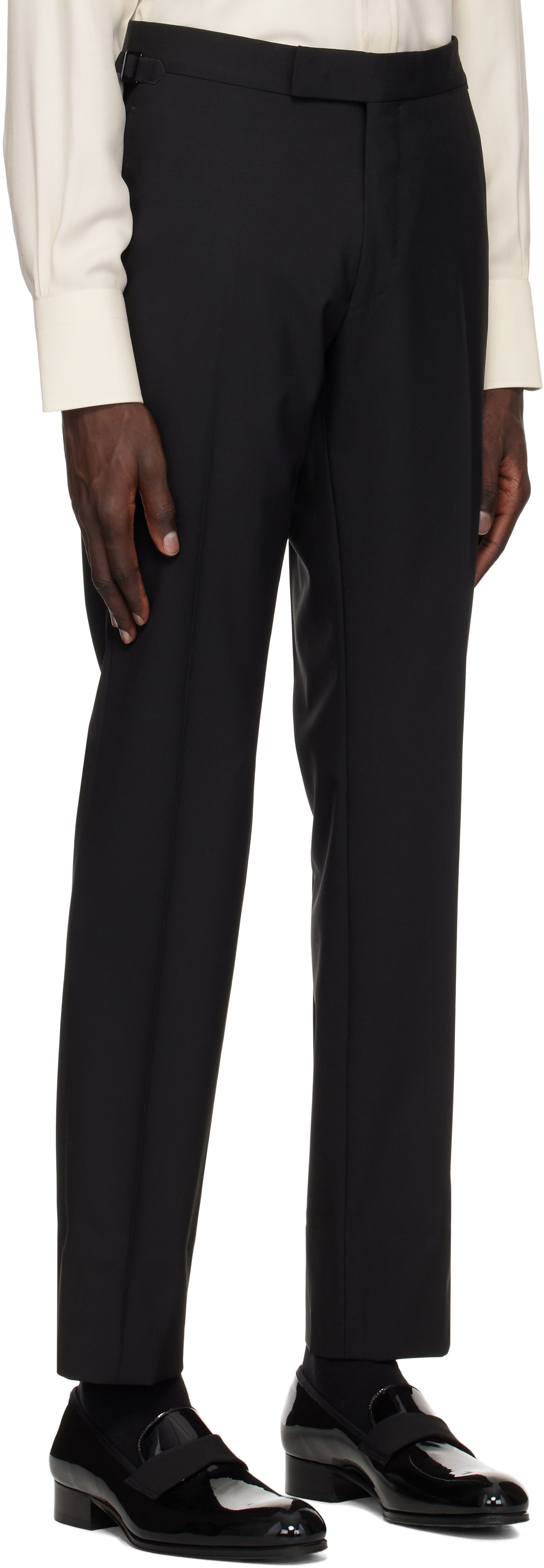 Nohavice Tom Ford Tom Ford Shelton Plain Weave Trousers Čierna | PLSS01-WOS02, 1