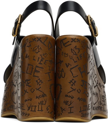 Tenisky a topánky CHLOÉ Maxime Graffiti Print Wedge Sandals Čierna | CHC24A02YLU, 1