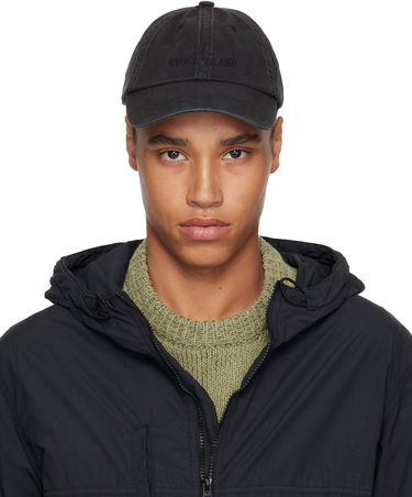 Šiltovka Stone Island Stone Island Brushed Cotton Gabardine Cap Čierna | K1S15 9100002 S0106, 0