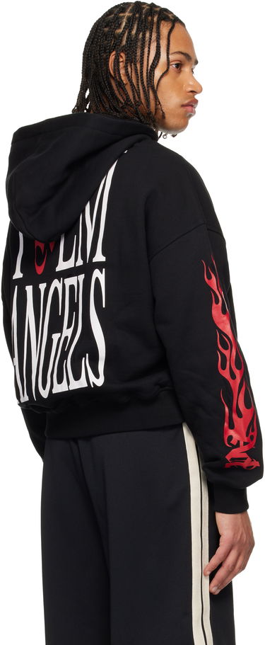 Mikina Palm Angels Palm Angels Flames Flag Zip Hoodie Čierna | PMBE02CF25FLE0011084, 2