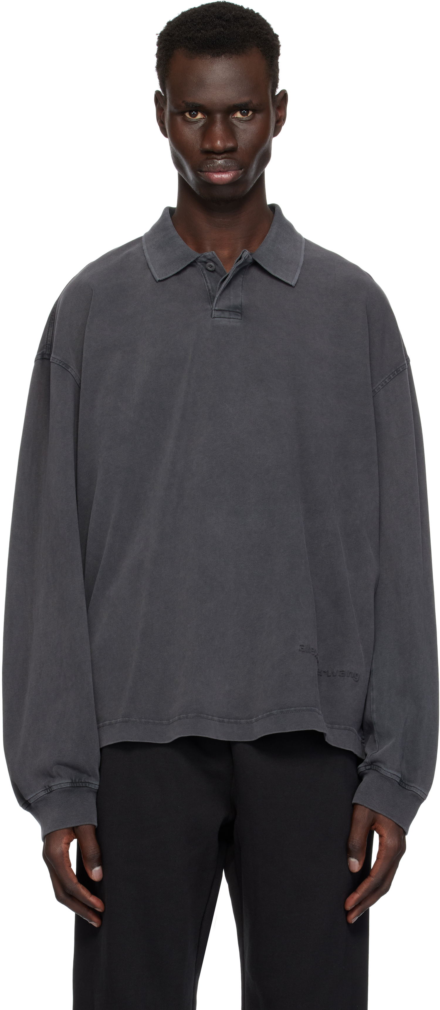 Polo tričko Alexander Wang Alexander Wang Long Sleeve Polo Šedá | 6CC1251072, 0