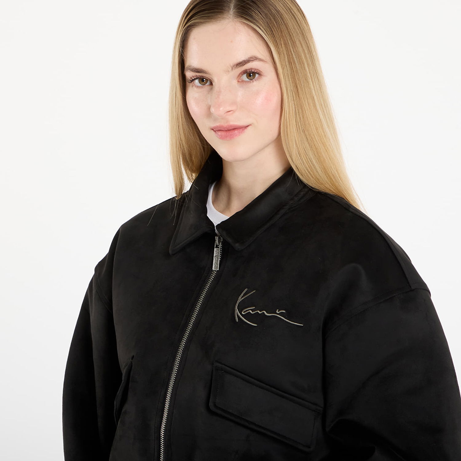 Bomber bunda Karl Kani Karl Kani Signature Faux Suede OS Bomber Jacket Čierna | PD00008855, 1