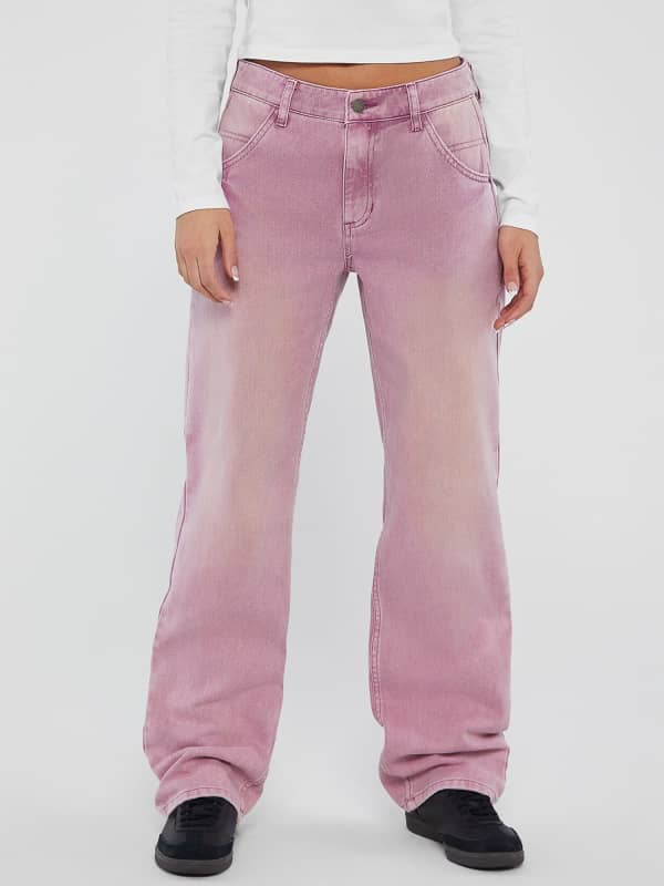 Nohavice a džínsy GUESS Originals Mid Rise Carpenter Pant Béžová | W4GG10D4SB0