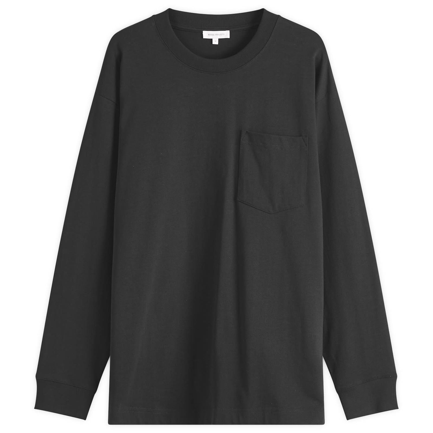 Tričko NORSE PROJECTS Standard Heavy Loose Long Sleeve T-Shirt, Size Large Čierna | N10-0213-9999, 0