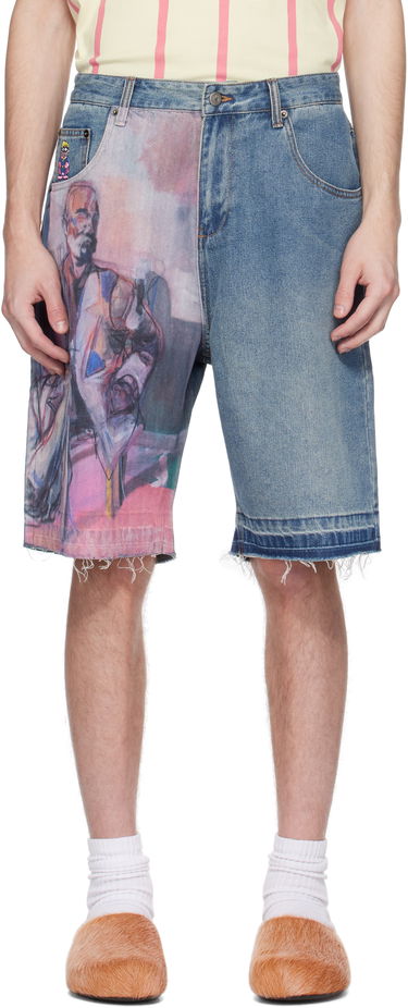 Šortky KidSuper KidSuper Painted Panel Denim Shorts Modrá | SS25-PT-08, 0