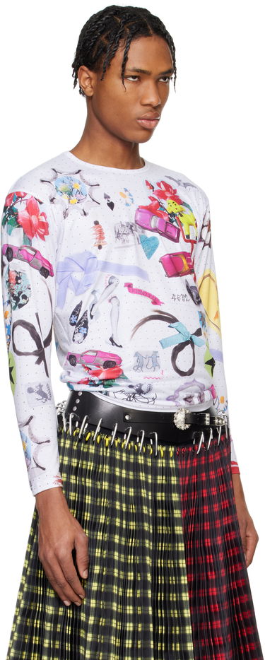 Sveter Chopova Lowena Chopova Lowena 'What's In My Bag' Fitted Jersey T-shirt Biela | 2305, 1