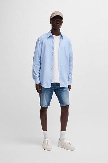 Tričko BOSS Relaxed Fit Cotton Tee with Logo Patch Biela | 50539195, 1