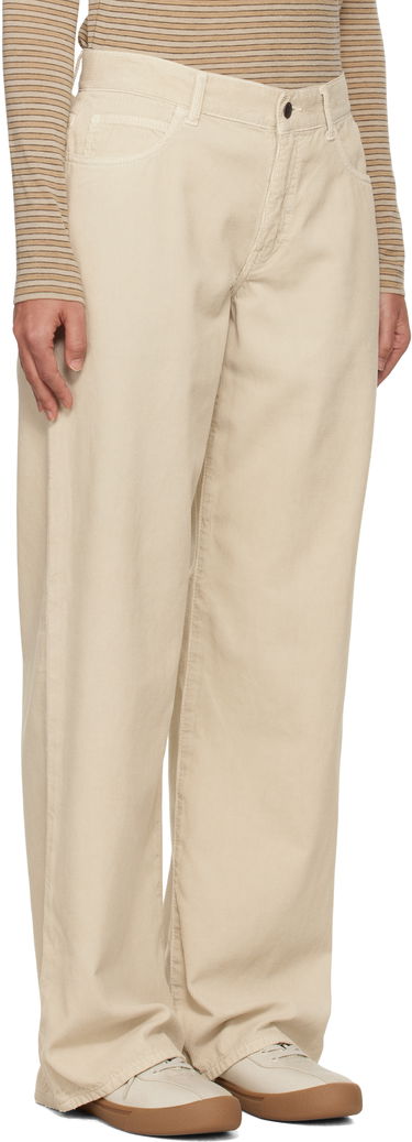 Nohavice The Row The Row Eglitta Wide-Leg Corduroy Trousers Béžová | 6525-W3724, 1