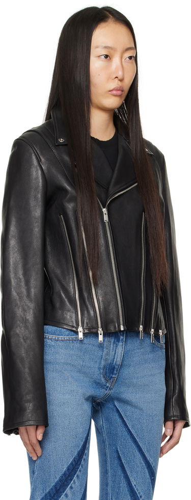 Bunda Dion Lee Cropped Leather Biker Jacket Čierna | C4048P23, 1