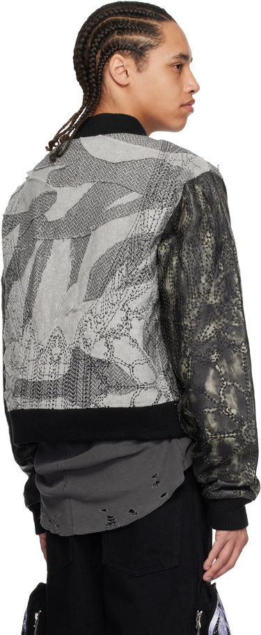 Bomber bunda Who Decides War Who Decides War Notre Dame Embroidered Varsity Jacket Šedá | 1131340021SS25, 2
