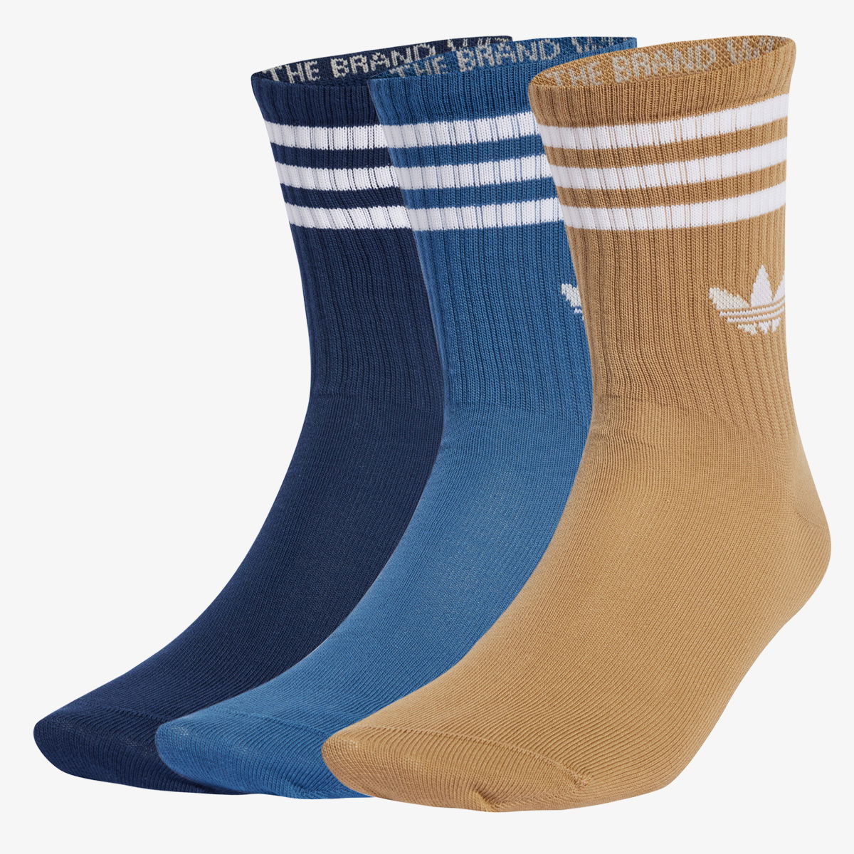 Ponožky adidas Performance 3-Stripes Crew Socks - 3 Pairs Hnedá | JZ4941, 1