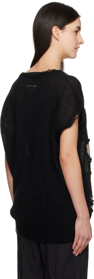 Sveter Maison Margiela MM6 Maison Margiela Abstract Distressed Knit Top Čierna | S52HN0008 M13088, 2