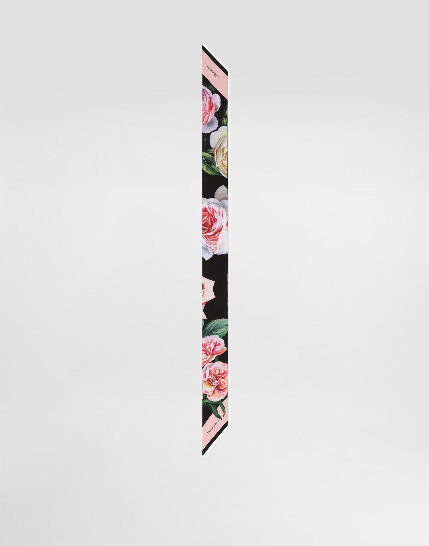 Šál Dolce & Gabbana Dolce & Gabbana Peony and Rose Print Twill Headscarf Čierna | FS215AGDCUNHH5IY, 0