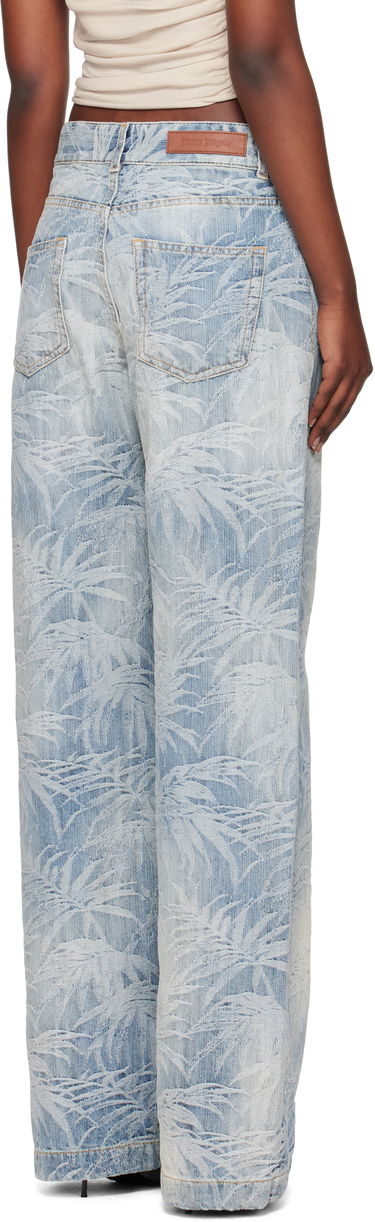 Džínsy Palm Angels Palm Angels Palms Jacquard Loose Jeans Modrá | PWYB041S25DEN0024440, 2