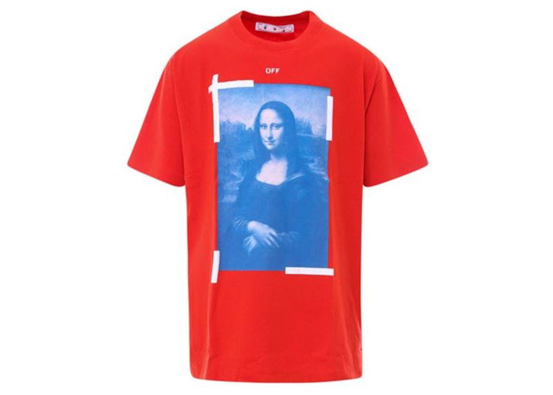Tričko Off-White Mona Lisa Oversized T-Shirt Červená | OMAA038R21JER0012501