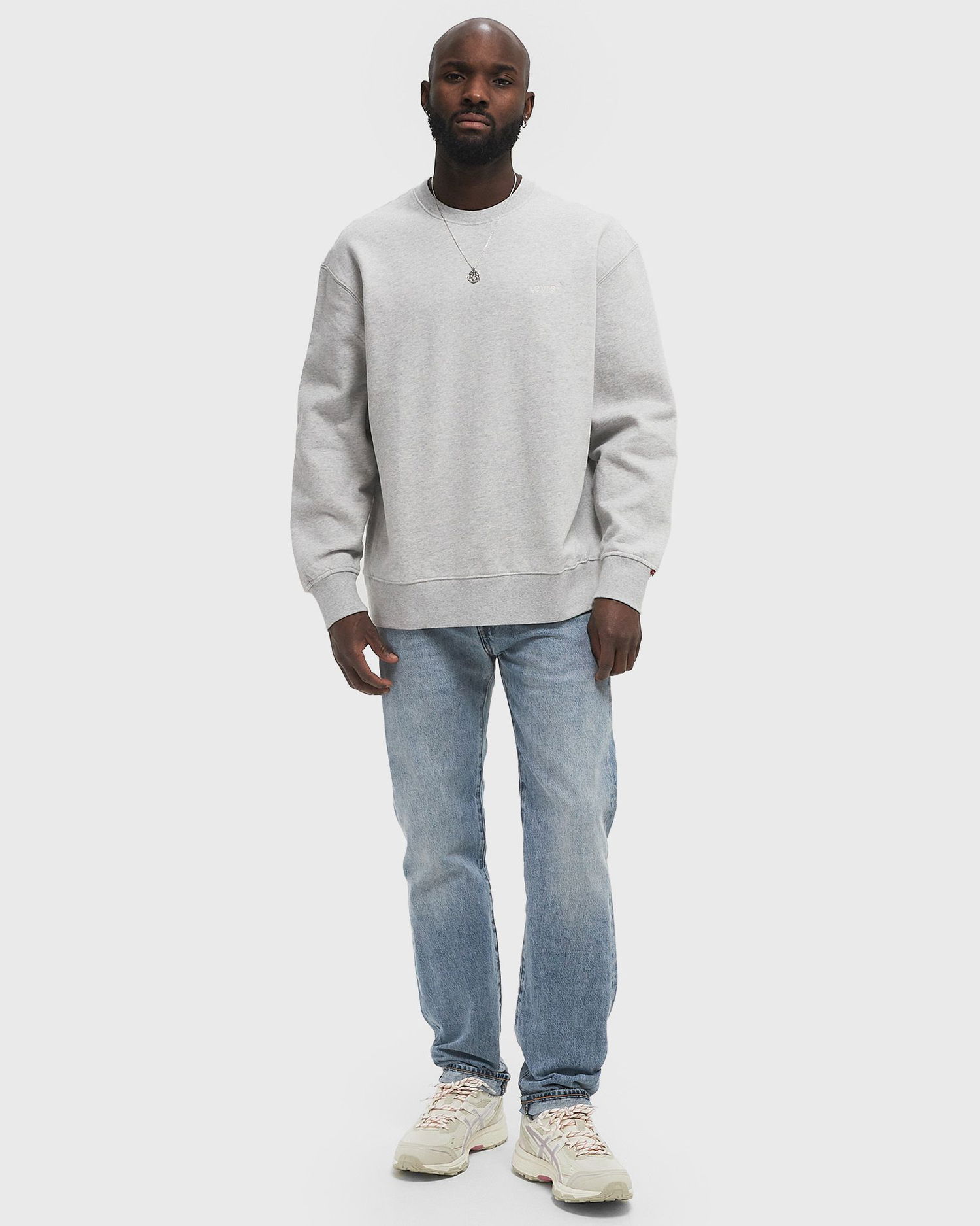 Sveter Levi's AUTHENTIC CREW Sweatshirt XXL Šedá | A9244-0001, 1