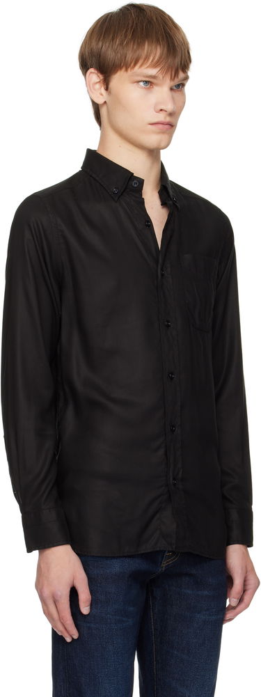 Košeľa Tom Ford TOM FORD Gabardine Slim Fit Shirt Čierna | HSO001-FMT058, 1