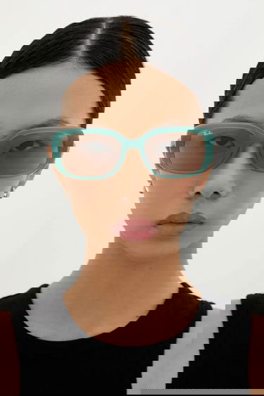 Slnečné okuliare Ray-Ban Rectangular Frame Sunglasses Tyrkysová | 0RB4421D, 1