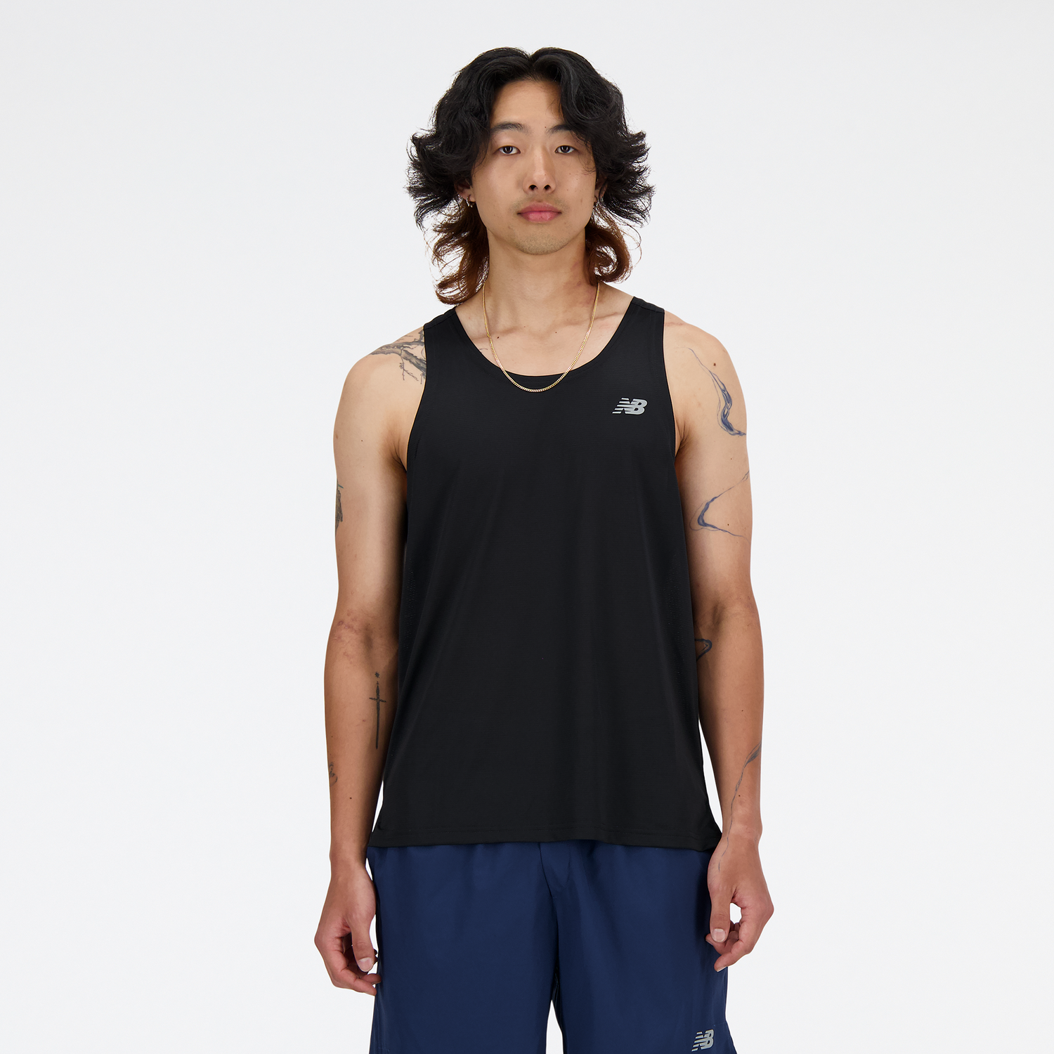 Tielko New Balance Men's Running Singlet Čierna | NBMT41220BK, 0