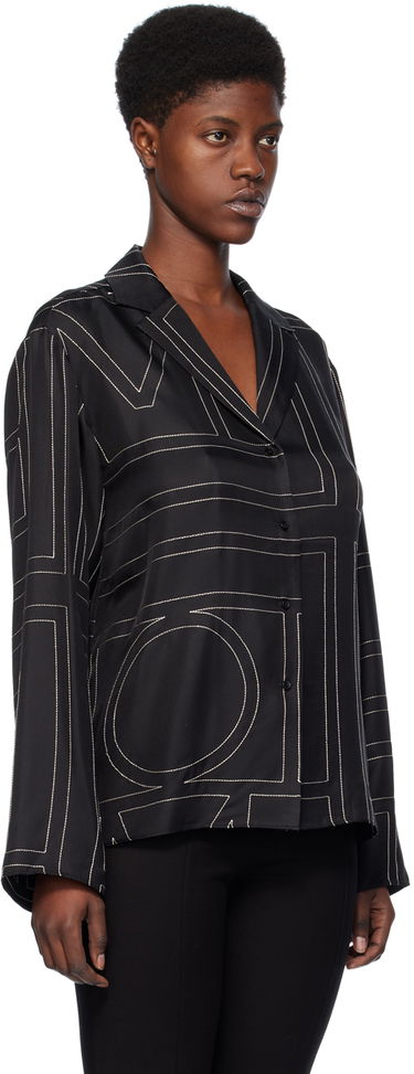 Košeľa TOTEME Monogram Satin Shirt Čierna | 213-755-707, 1