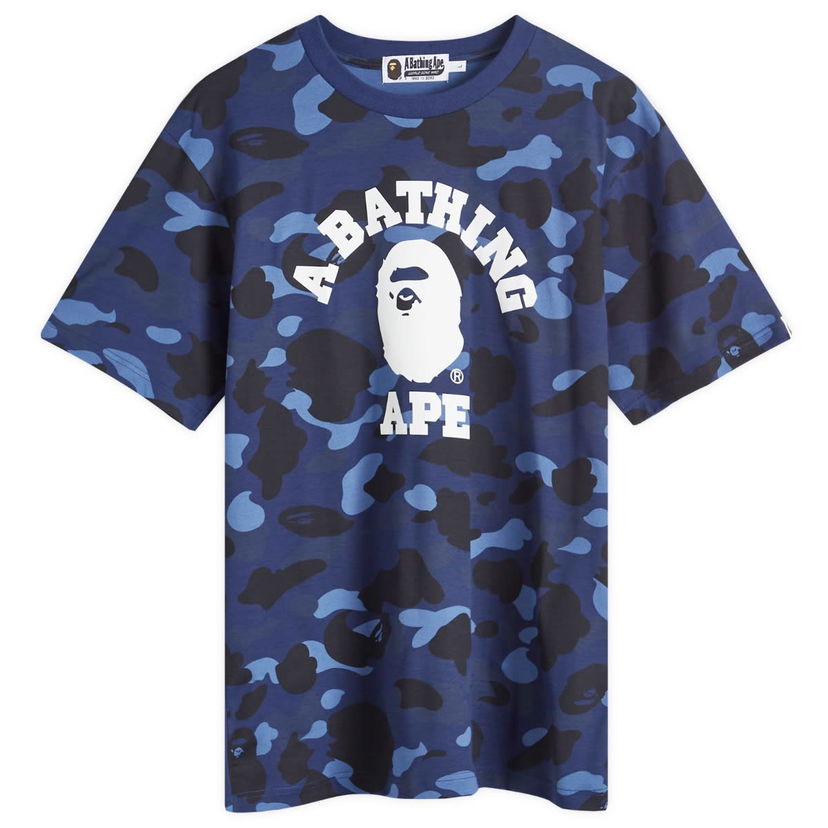 Tričko BAPE A Bathing Ape Men's Colour Camo College T-Shirt in Navy, Size Large | END. Clothing Navy | 001CSK301002M-NVY