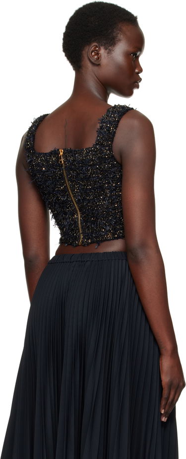 Sukňa Balmain Balmain Tweed Knit Crop Tank Top Čierna | EF1AB053KB19, 2
