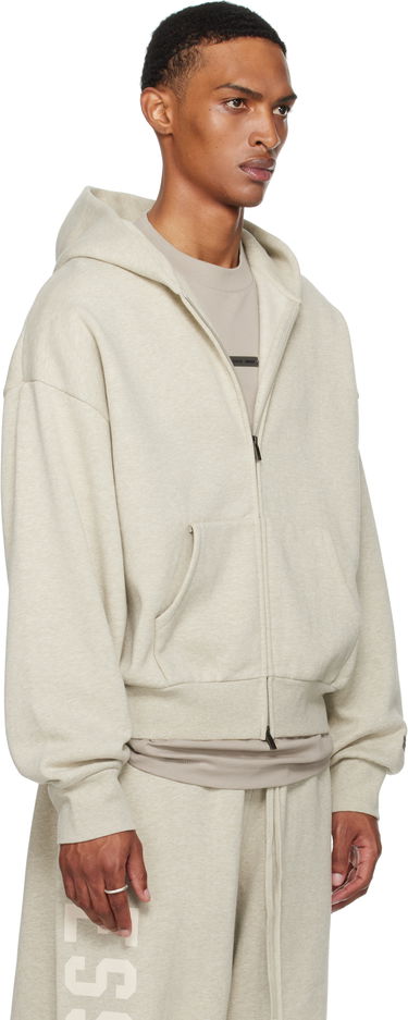 Mikina Fear of God ESSENTIALS Classic Fit Fleece Zip-Up Hoodie Béžová | 192SP254782F, 1
