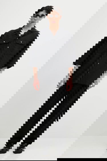 Košeľa Rick Owens Magnum Tommy Relaxed Fit Camp Collar Shirt with Chest Pockets Čierna | DU01E3290.NR, 5