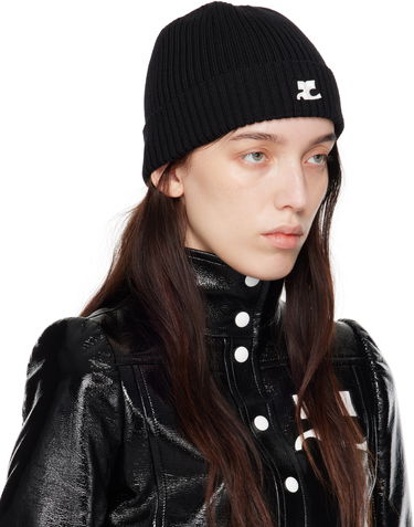 Kulicha Courrèges Ribbed Wool Beanie Šedá | 423MCP002FI0036, 3