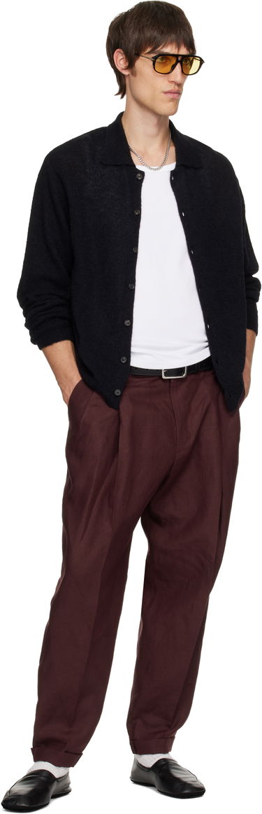 Nohavice Dolce & Gabbana Linen Pleated Trousers Vínová | GP114TFU4MC, 3