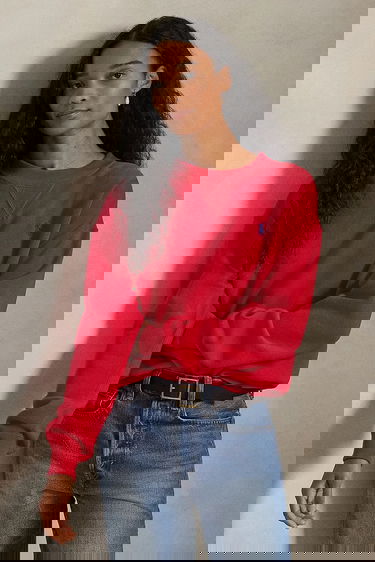 Mikina Polo by Ralph Lauren Plain Crew Neck Sweatshirt Červená | 211971697, 0