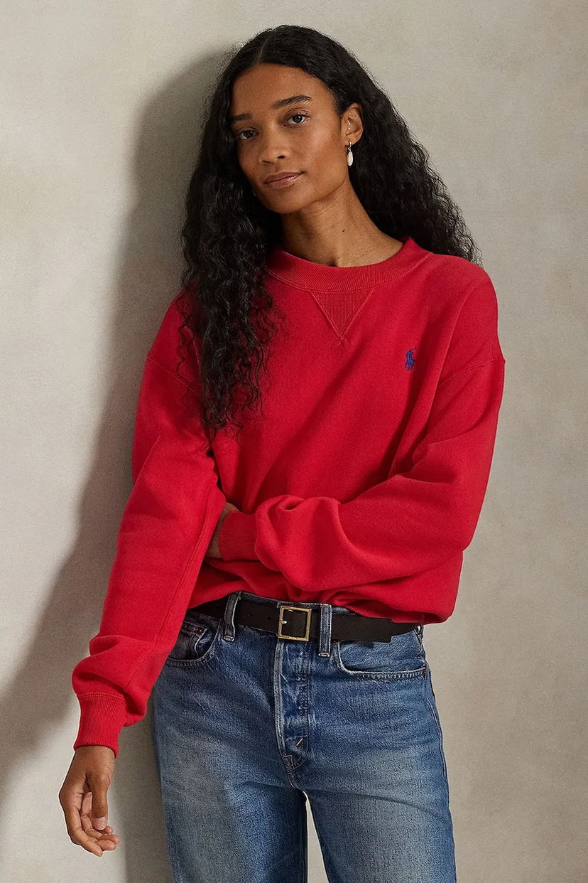 Mikina Polo by Ralph Lauren Plain Crew Neck Sweatshirt Červená | 211971697
