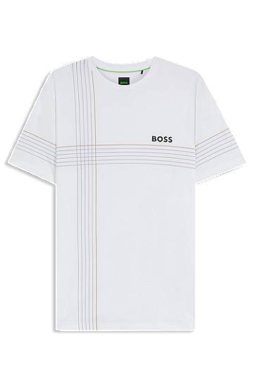 Tričko BOSS BOSS Active Stretch Slim Fit Tee with Moisture Management Biela | 50543330, 0