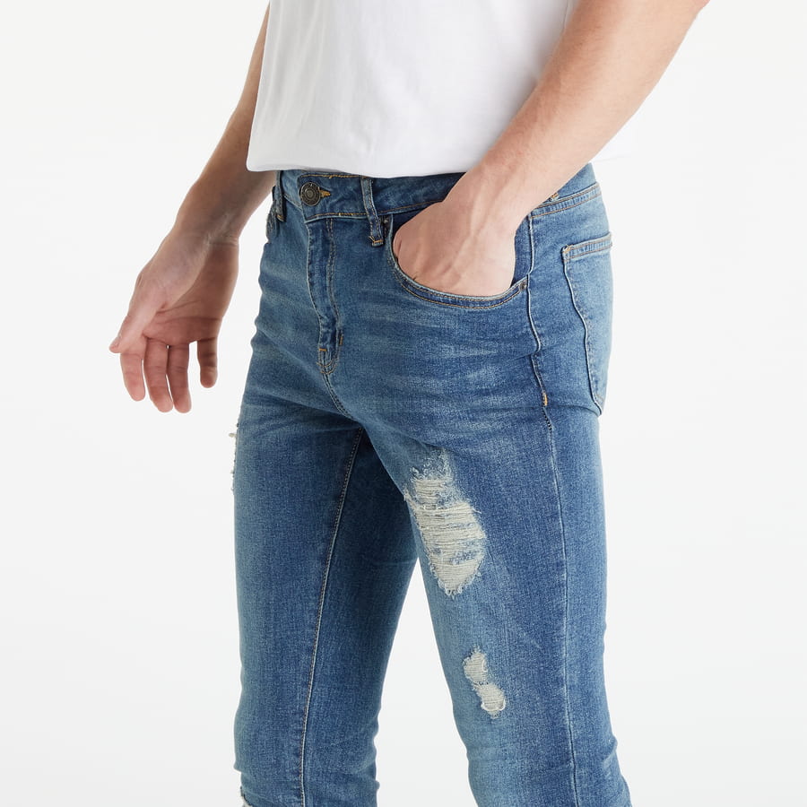 Džínsy Urban Classics Heavy Destroyed Washed Jeans Modrá | TB4661, 1