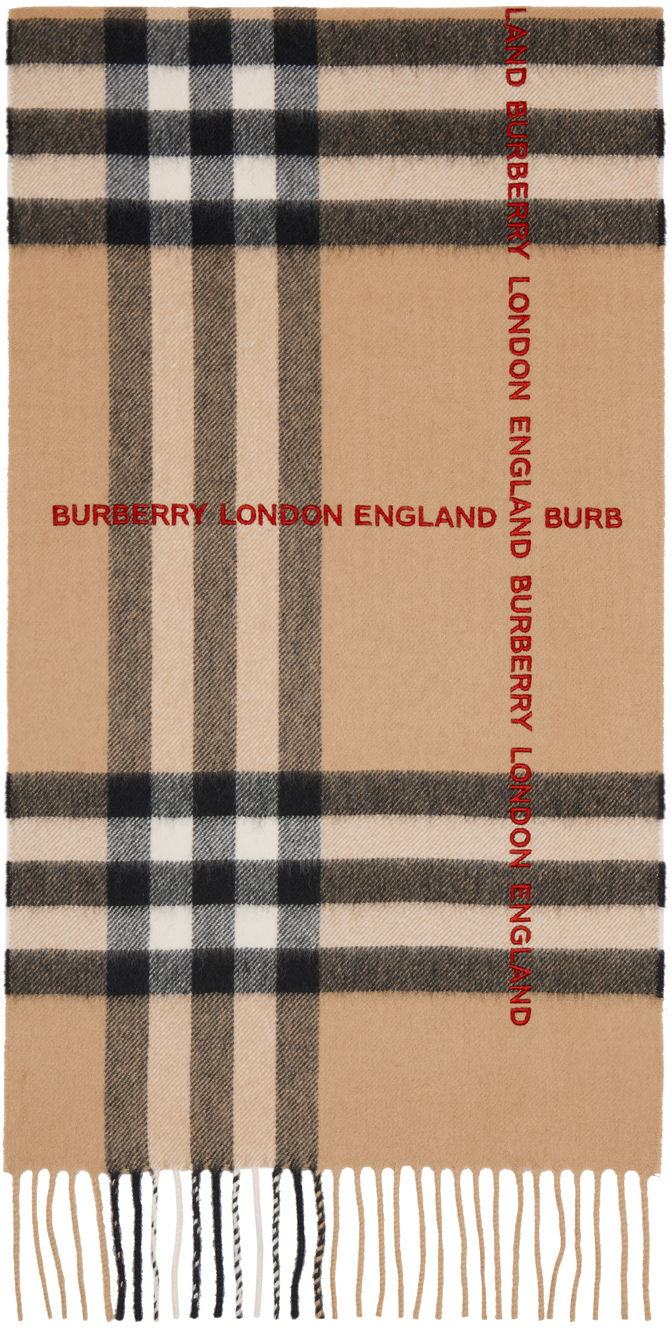 Šál Burberry Logo Check Scarf Beige Béžová | 8059374