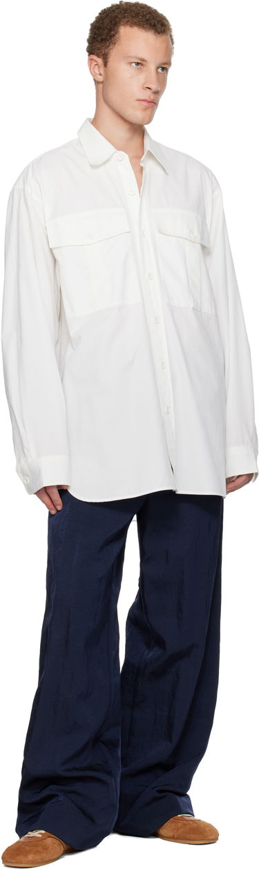 Košeľa Dries Van Noten Dries Van Noten Oversized Cotton Long-Sleeve Shirt with Flap Pockets Biela | 252-020768-2294, 3