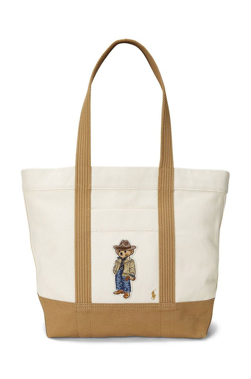 Tote bag Polo by Ralph Lauren Tote Bag With Patch Béžová | 428942253