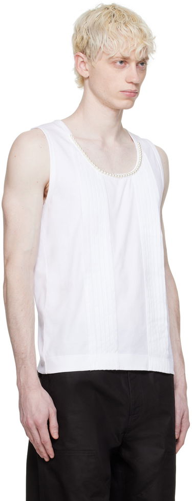 Tielko Simone Rocha Simone Rocha Pleated Tank Top Biela | 5234B 0553, 1