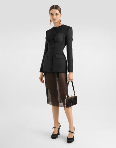 Sukňa Dolce & Gabbana Dolce & Gabbana Chiffon Voile Calf-Length Skirt Čierna | F4BBYTFUAA1N0000, 1