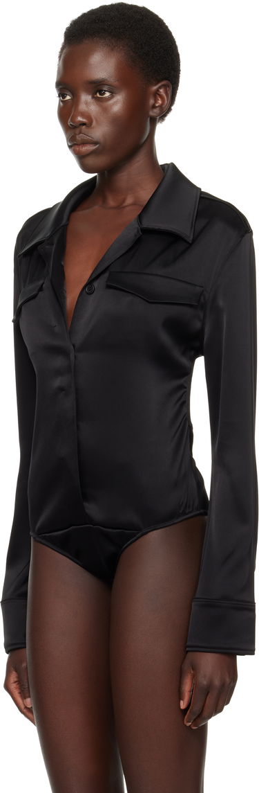Košeľa Courrèges Courrèges Satin Shirt Čierna | 225CBD123TA0007, 3